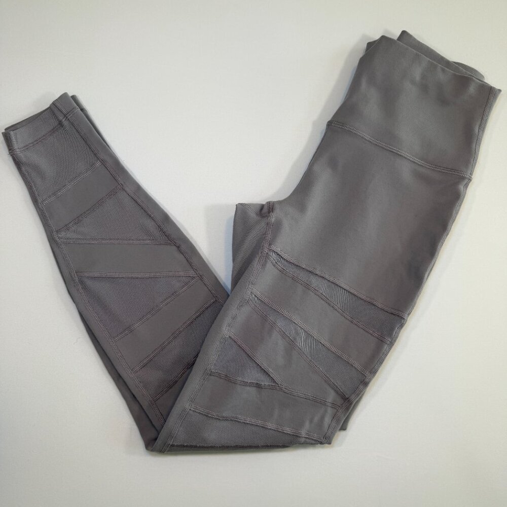 LULULEMON Wunder Under High Rise Tech Mesh Pant Gray 6 and FREE TOTE! - Picture 4 of 16